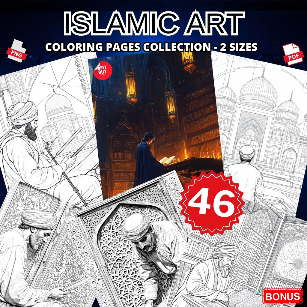 Islamic Art Coloring Book Pages