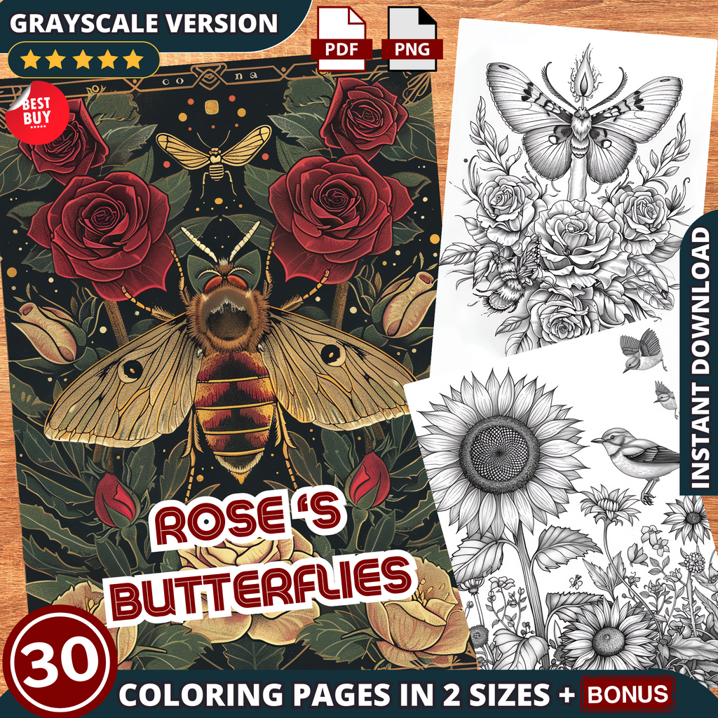 Rose's Beautiful Butterflies Coloring Pages