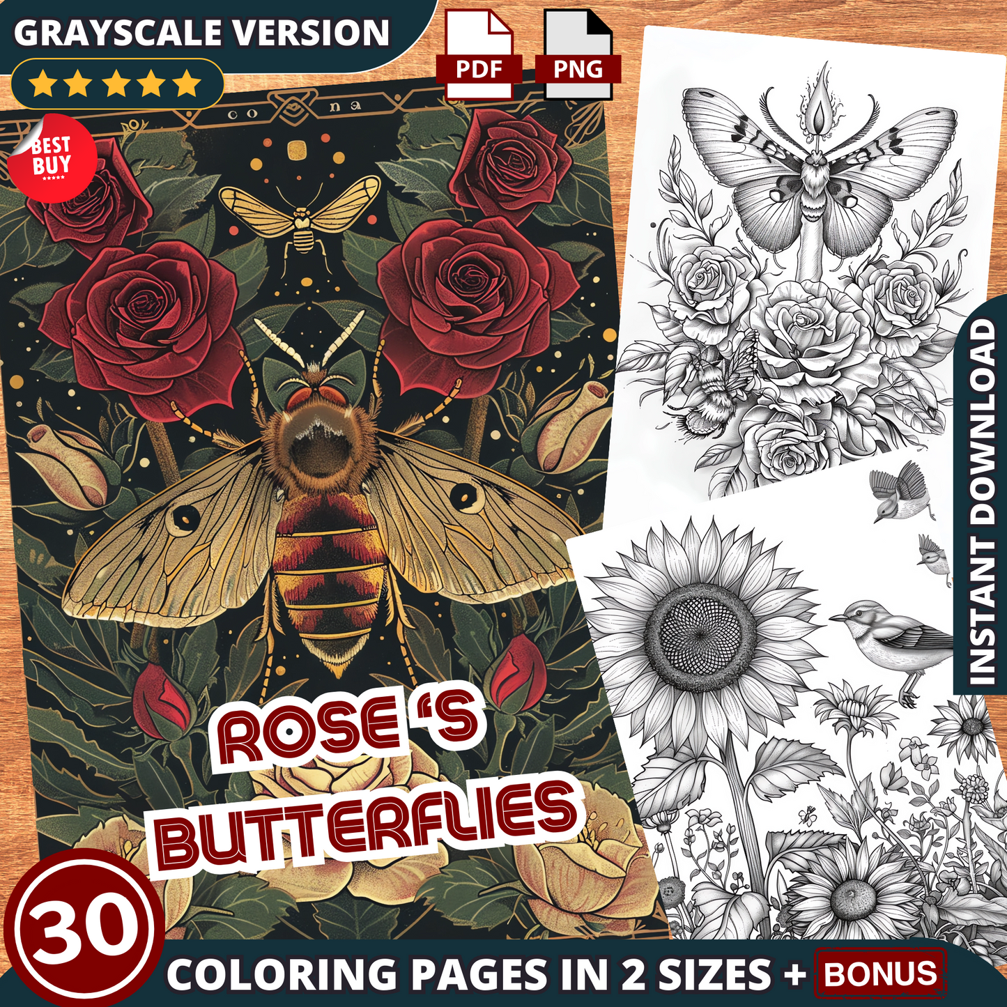 Rose's Beautiful Butterflies Coloring Pages