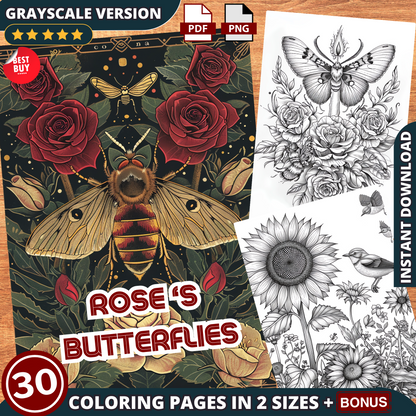 Rose's Beautiful Butterflies Coloring Pages