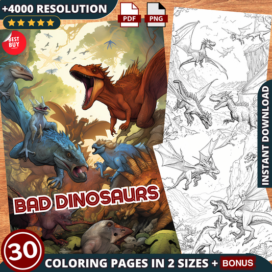Coloriages de dinosaures méchants