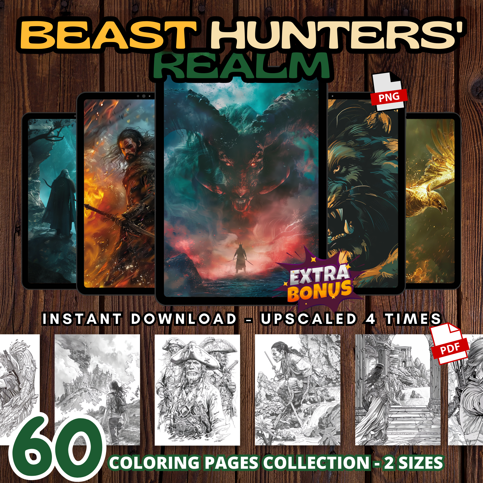 Beast Hunters' Realm Coloring Pages