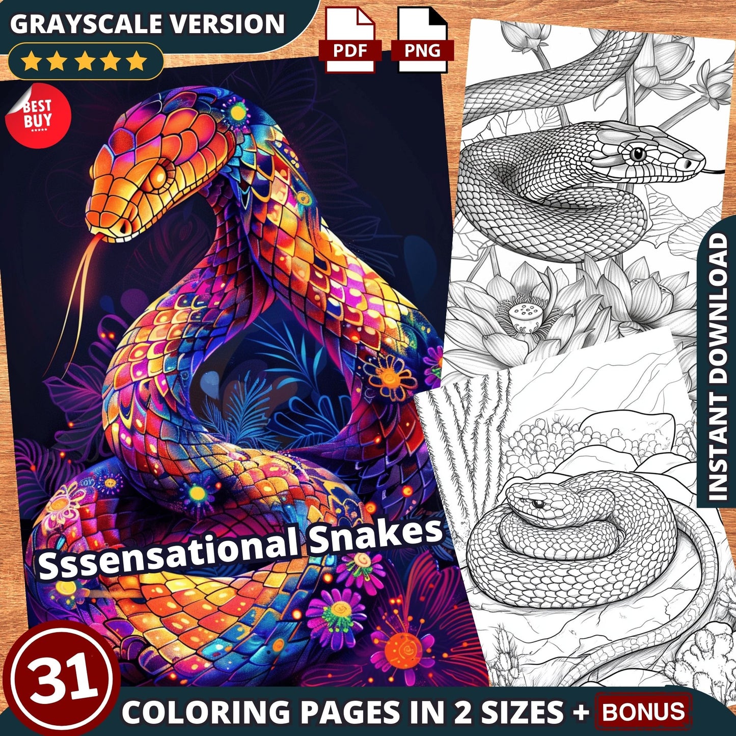 Coloriages de serpents sensationnels