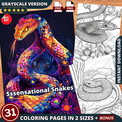 Coloriages de serpents sensationnels