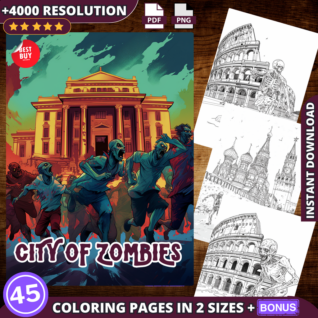 City Of Zombies Coloring Pages