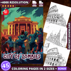 City Of Zombies Coloring Pages