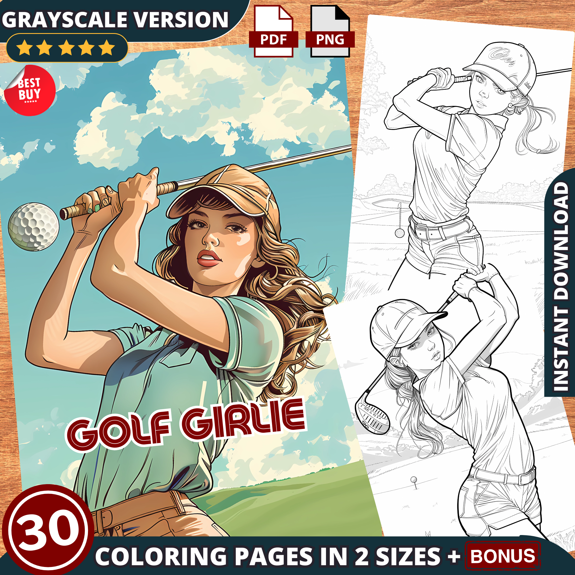 Golf Girlie Sport Coloring Pages