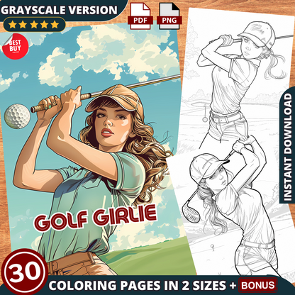 Golf Girlie Sport Coloring Pages