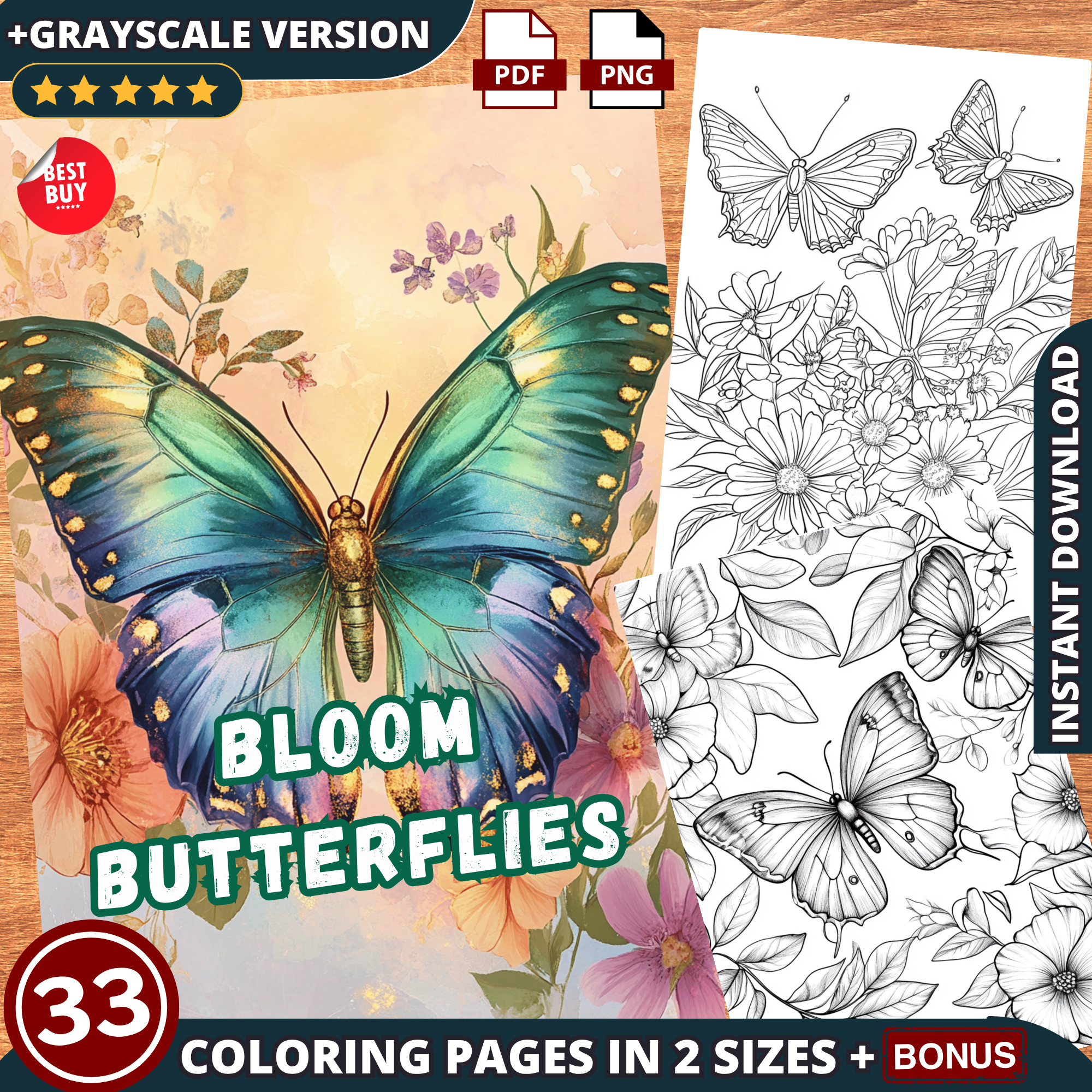 Blooming Butterflies Coloring Pages