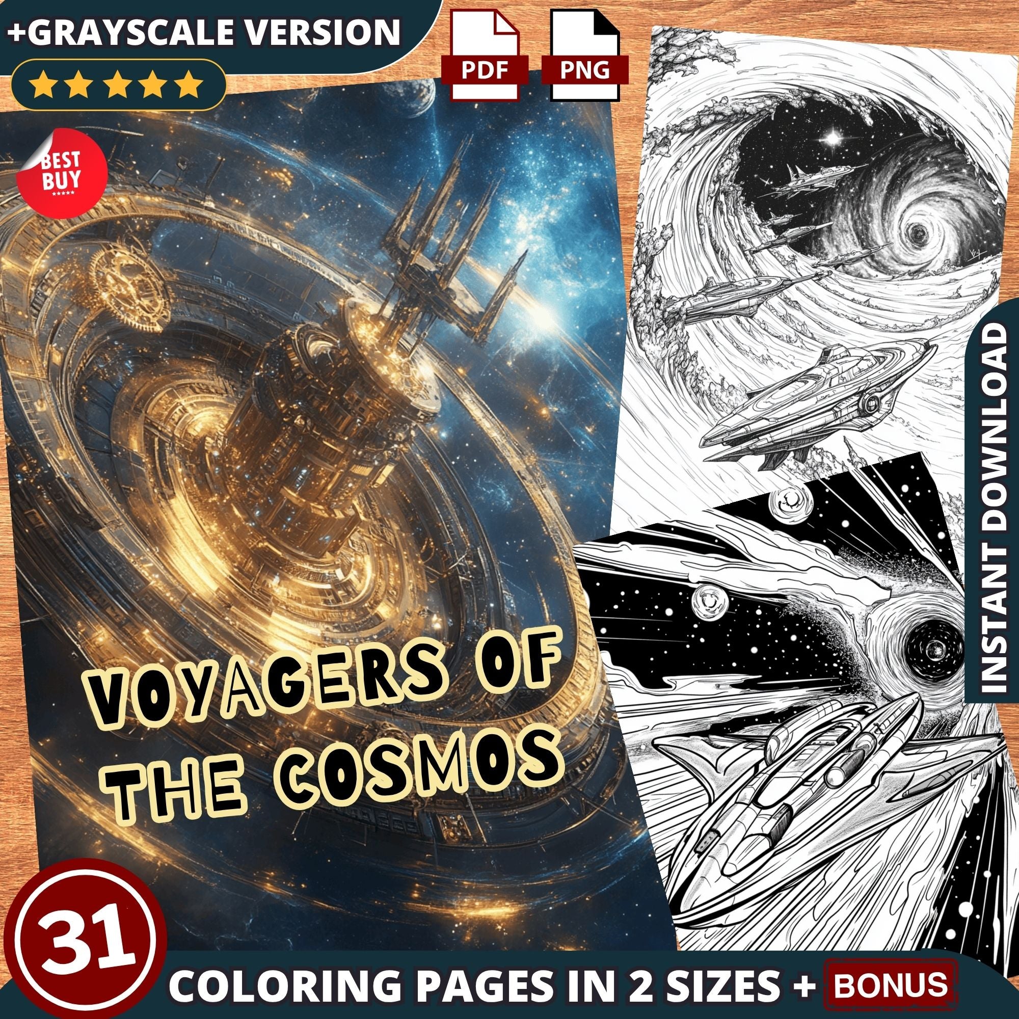 Voyagers of the Cosmos Coloring Pages