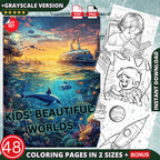 Kids' Beautiful Worlds Coloring Book Pages