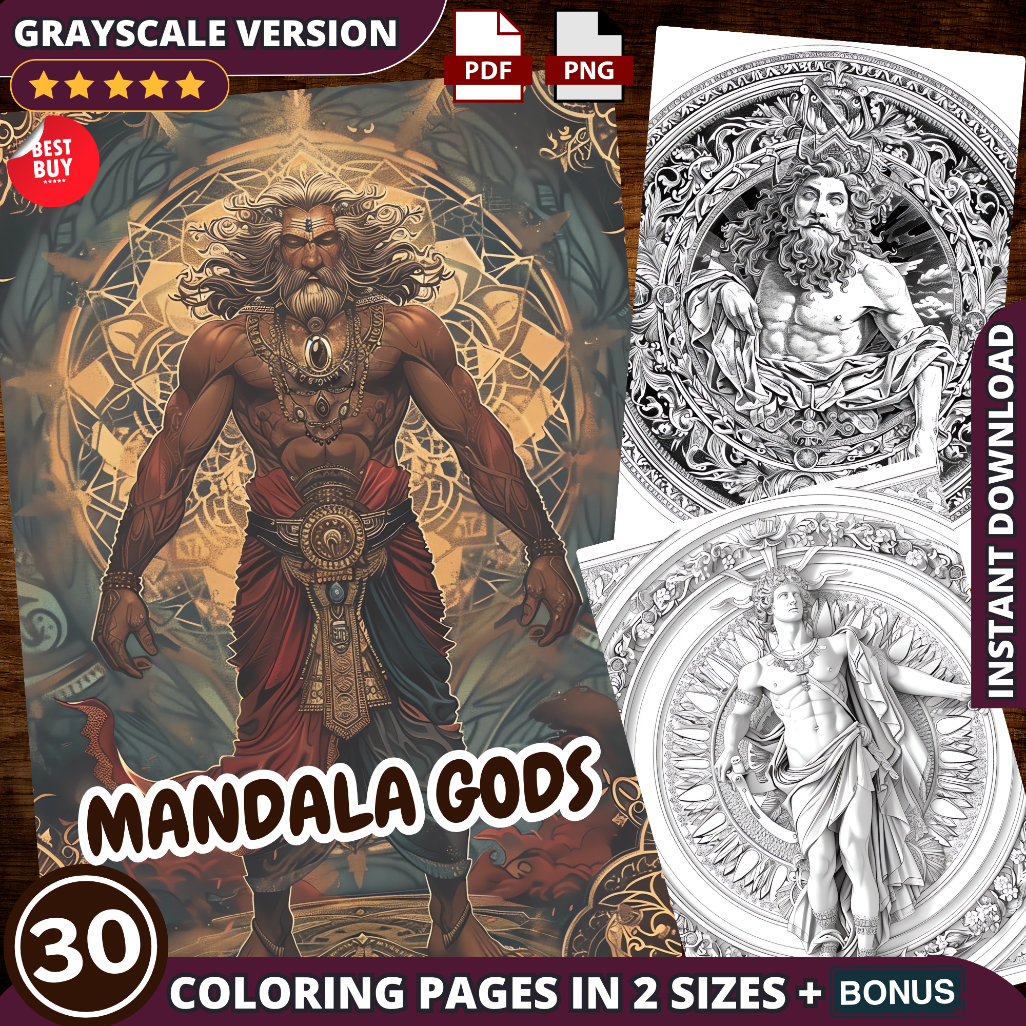 Mandala Gods Coloring Pages