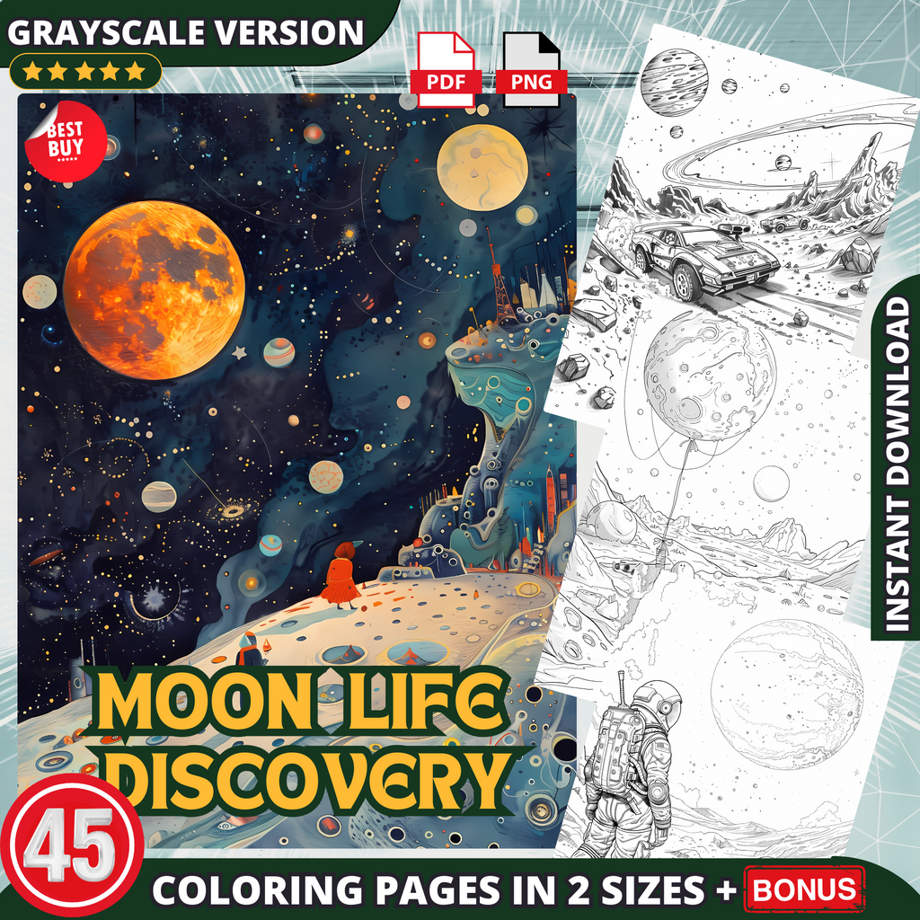 Moon Life Discovery Coloring Pages