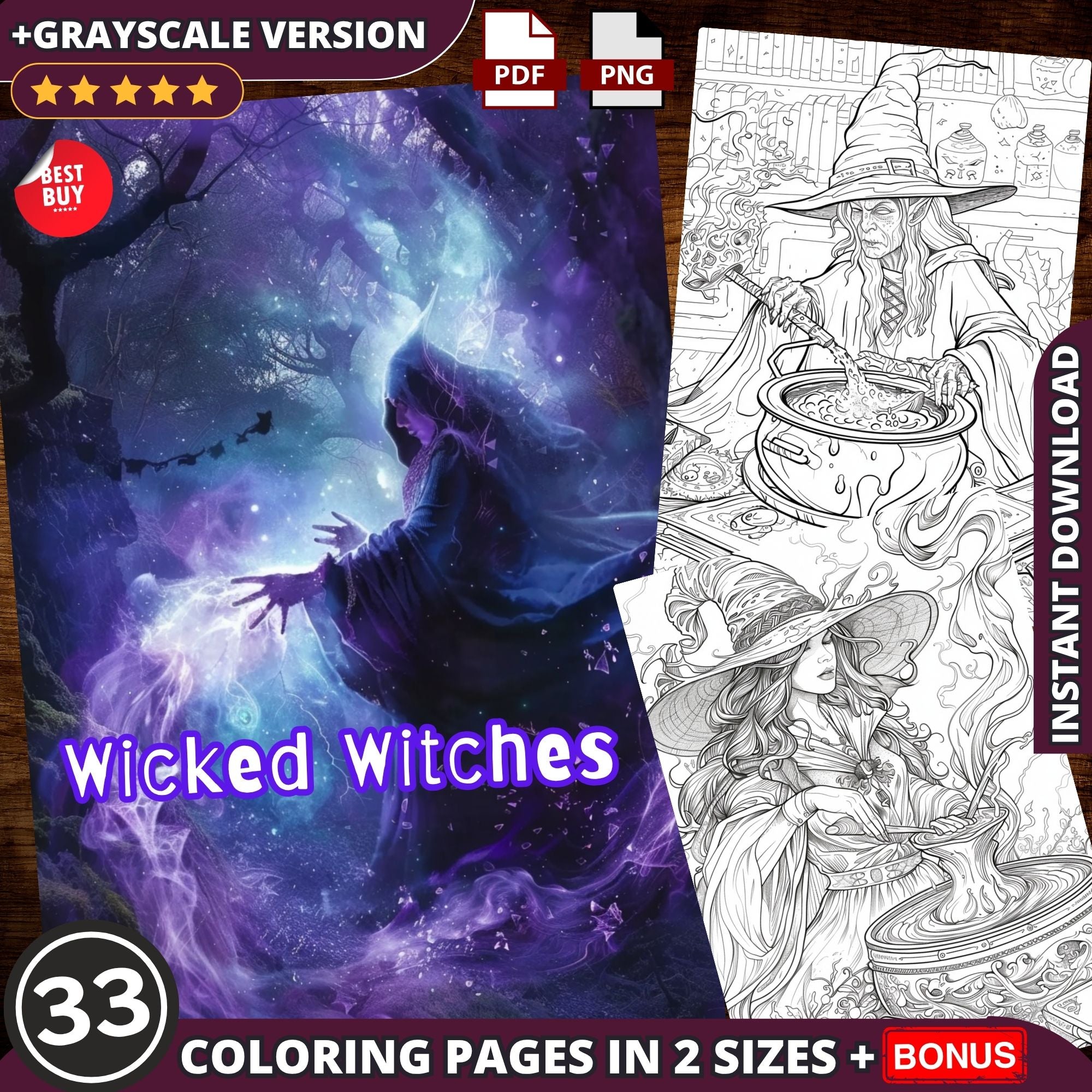 Wicked Witches Coloring Book Pages