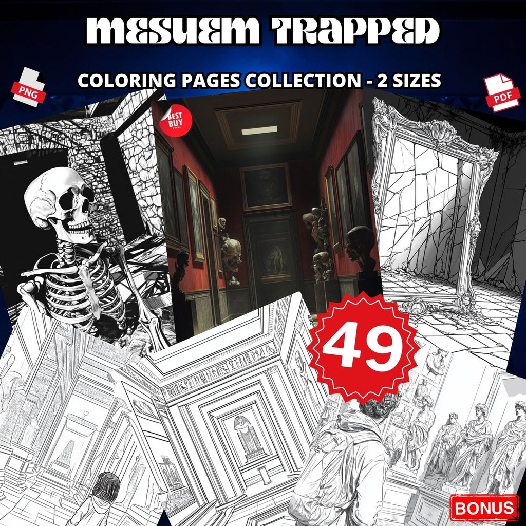 Mesuem Trapped Coloring Book Pages