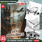 Sky Airplanes Coloring Pages