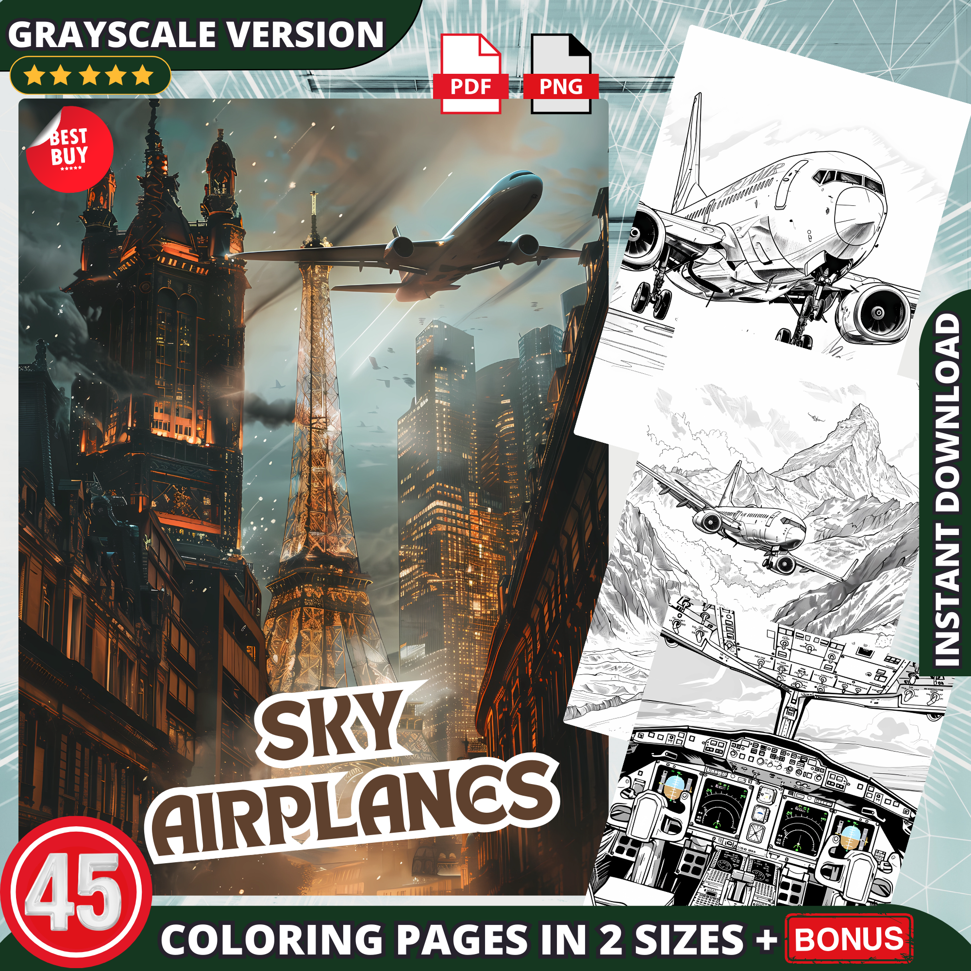 Sky Airplanes Coloring Pages