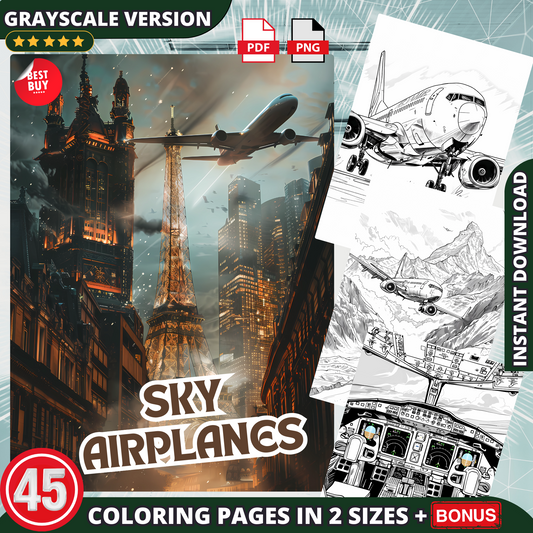 Coloriages d'avions du ciel