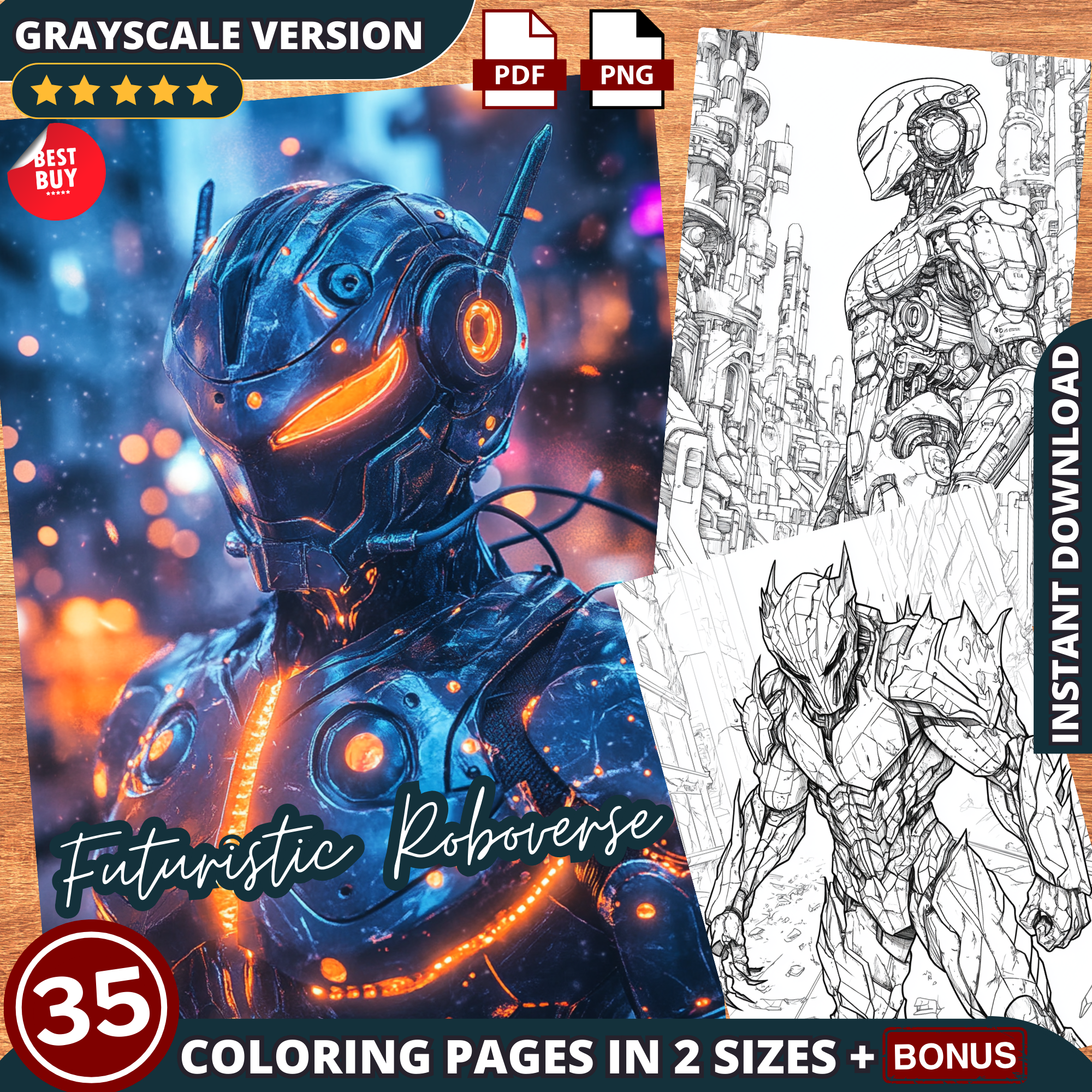 Futuristic Roboverse Coloring Pages – NewGen DIY