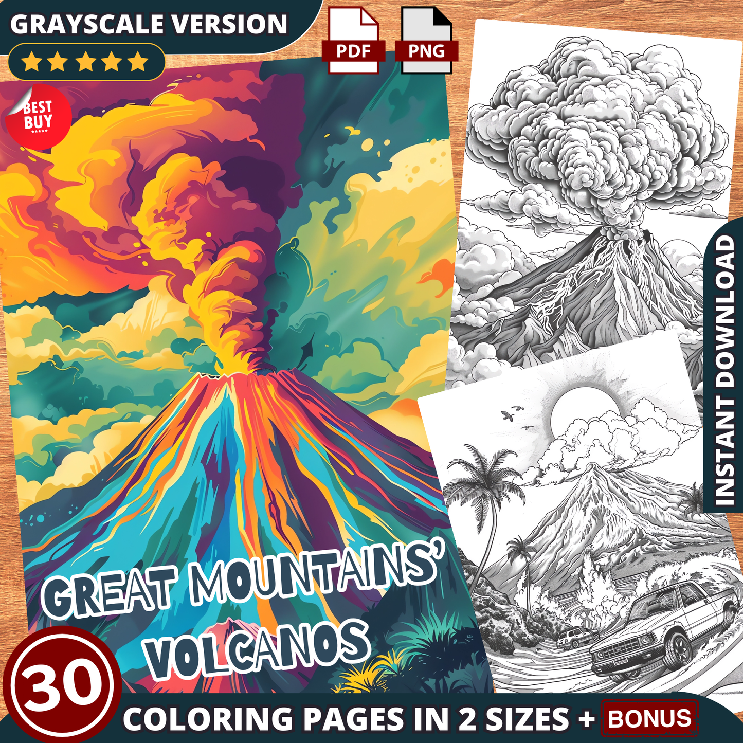 The Great Mountains' Volcanoes Coloring Pages