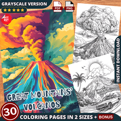 The Great Mountains' Volcanoes Coloring Pages