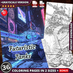 Futuristic Tanks Coloring Pages