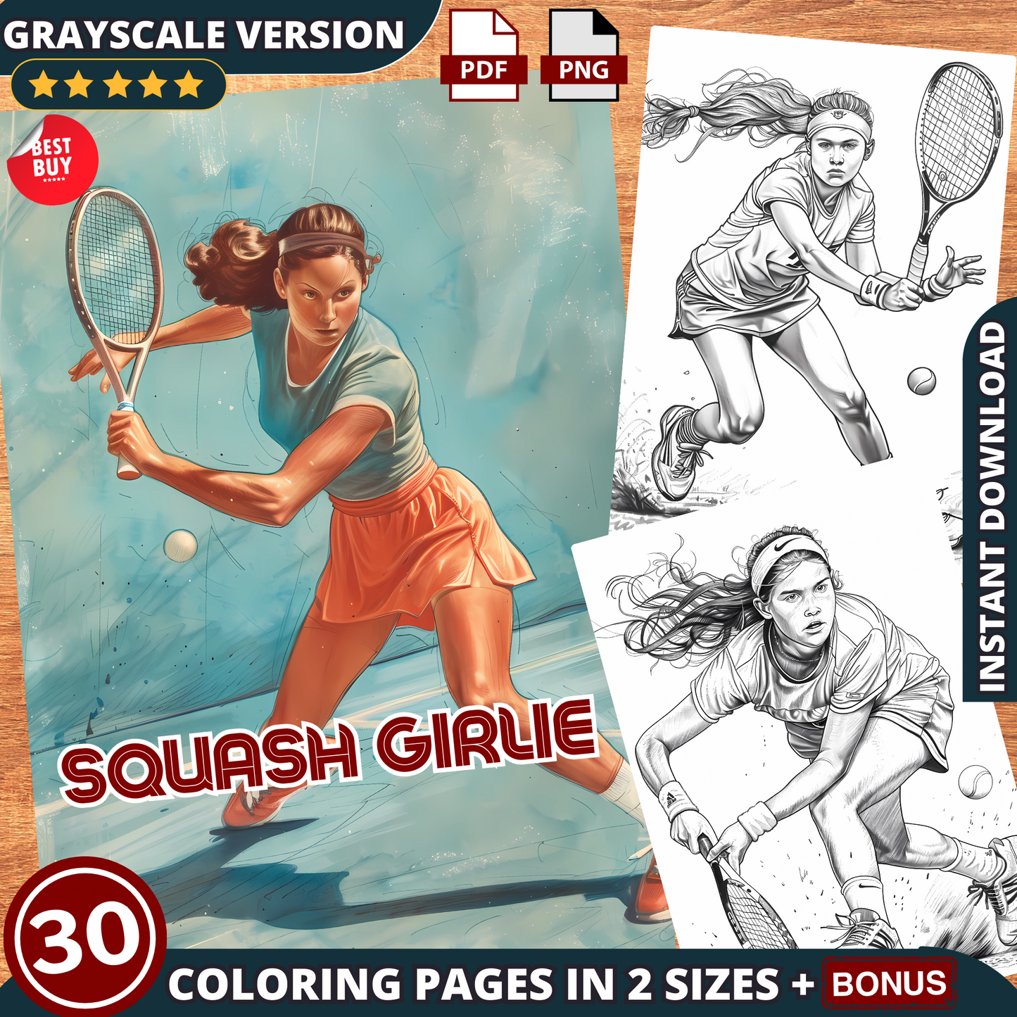 Squash Girl Coloring Pages