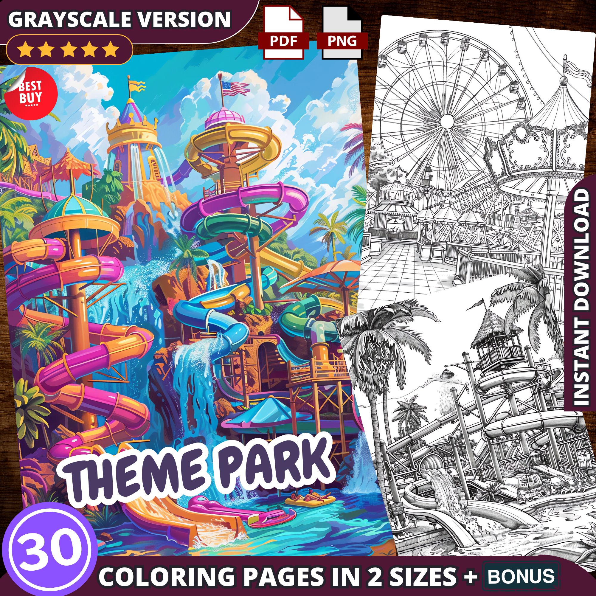 Theme Park Coloring Pages