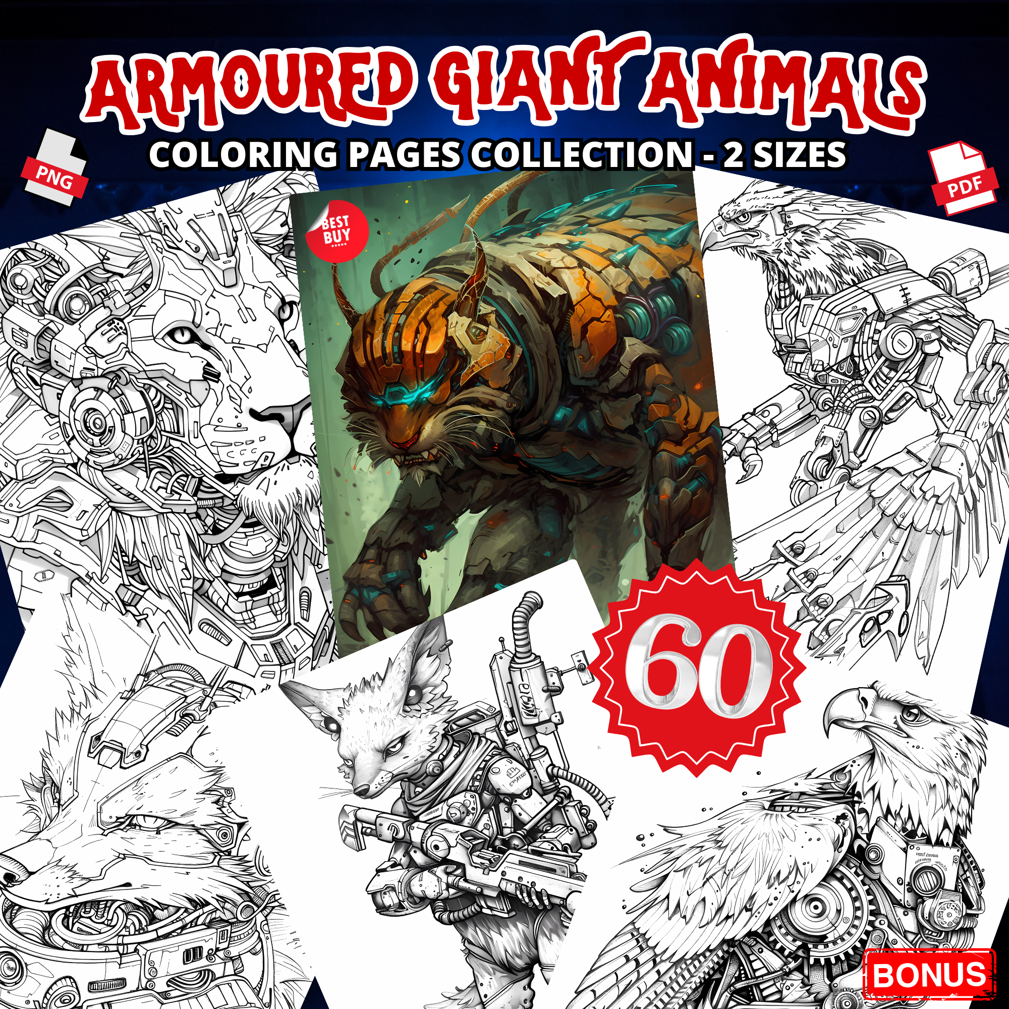 Armoured Giant Animals Coloring Pages