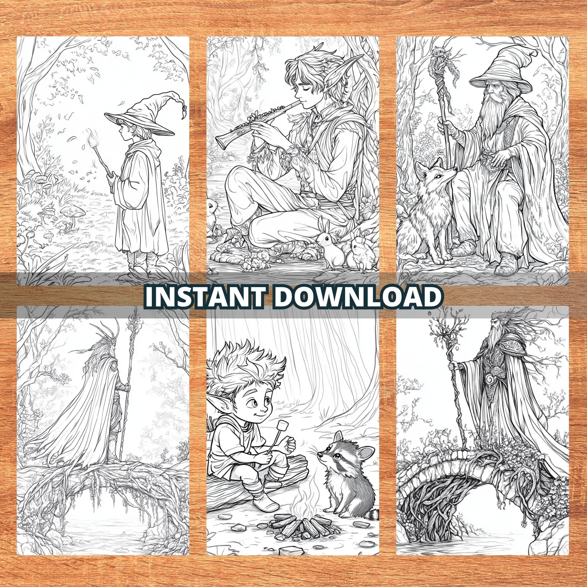 Enchanted Forest Wizards Coloring Pages