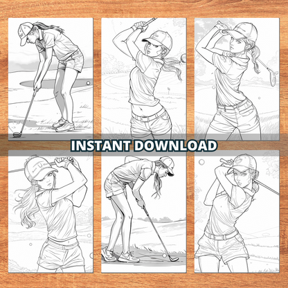 Golf Girlie Sport Coloring Pages