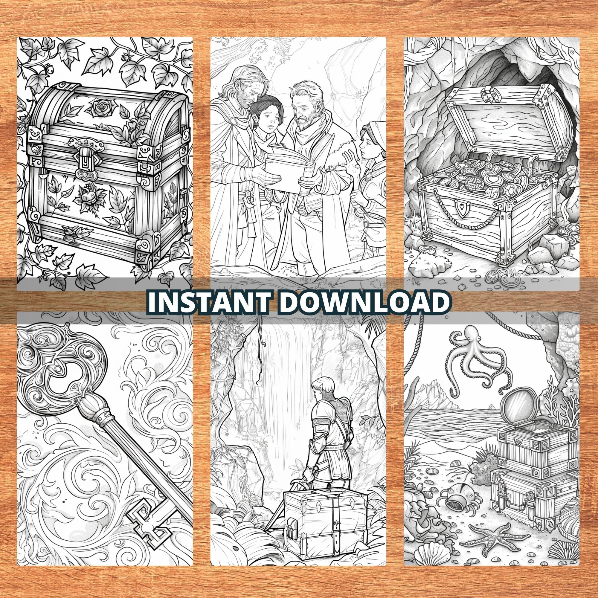 Finding Treasures Coloring Pages