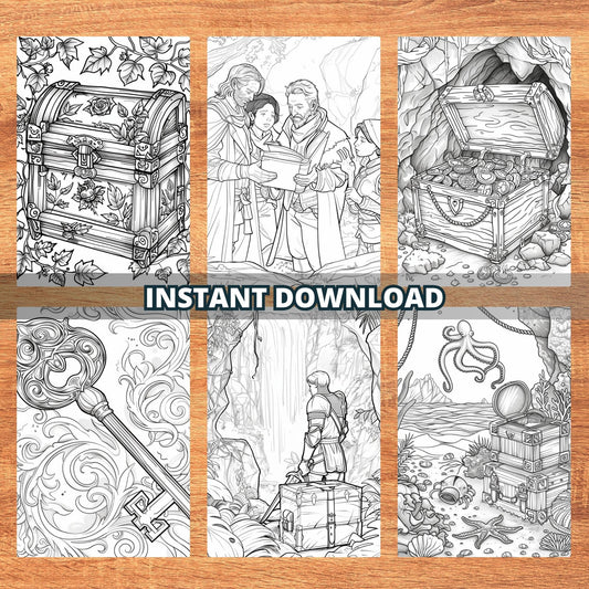 Coloriages à la recherche de trésors