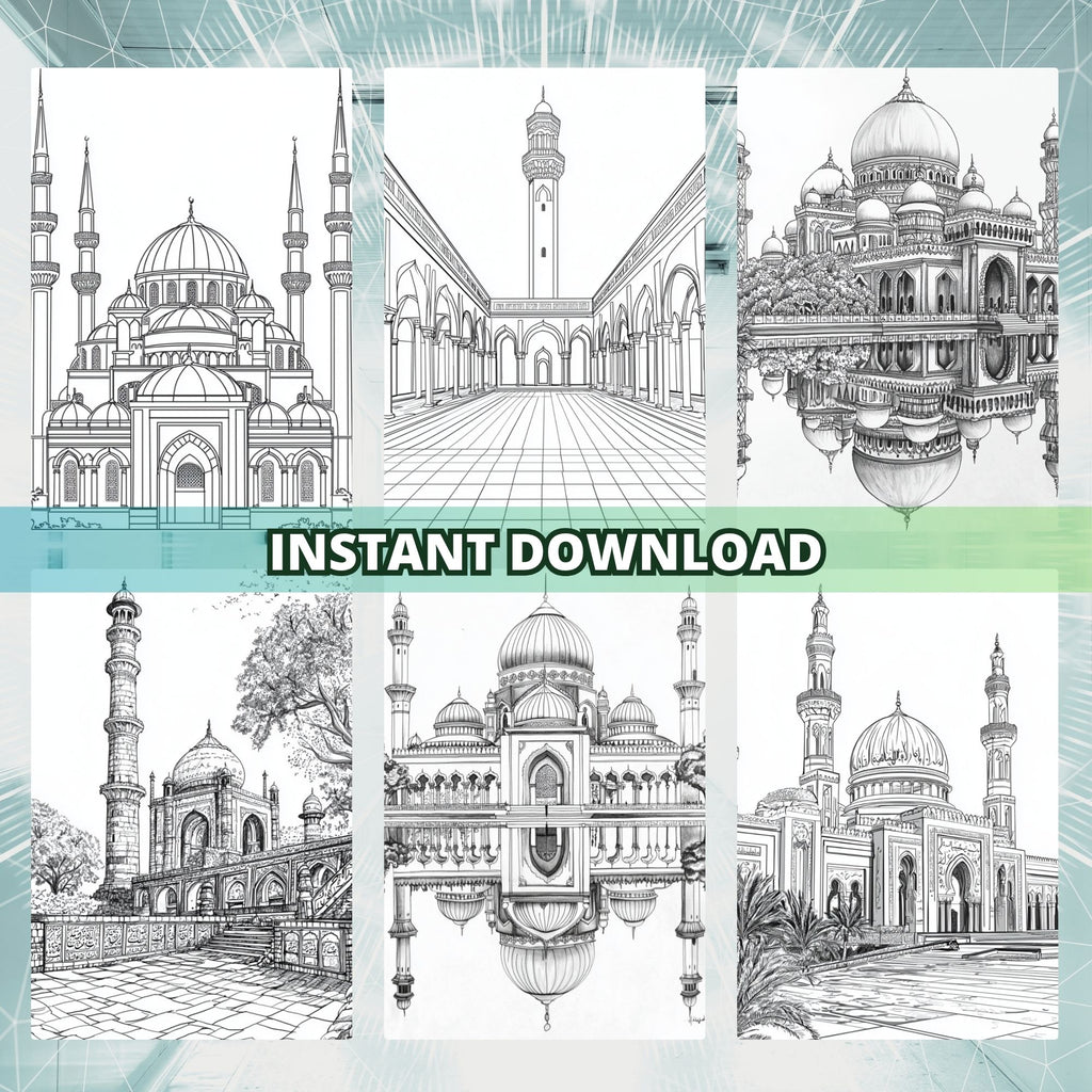 Great Islamic Buildings Coloring Book Pages