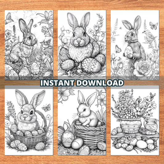 Coloriages de lapin de Pâques