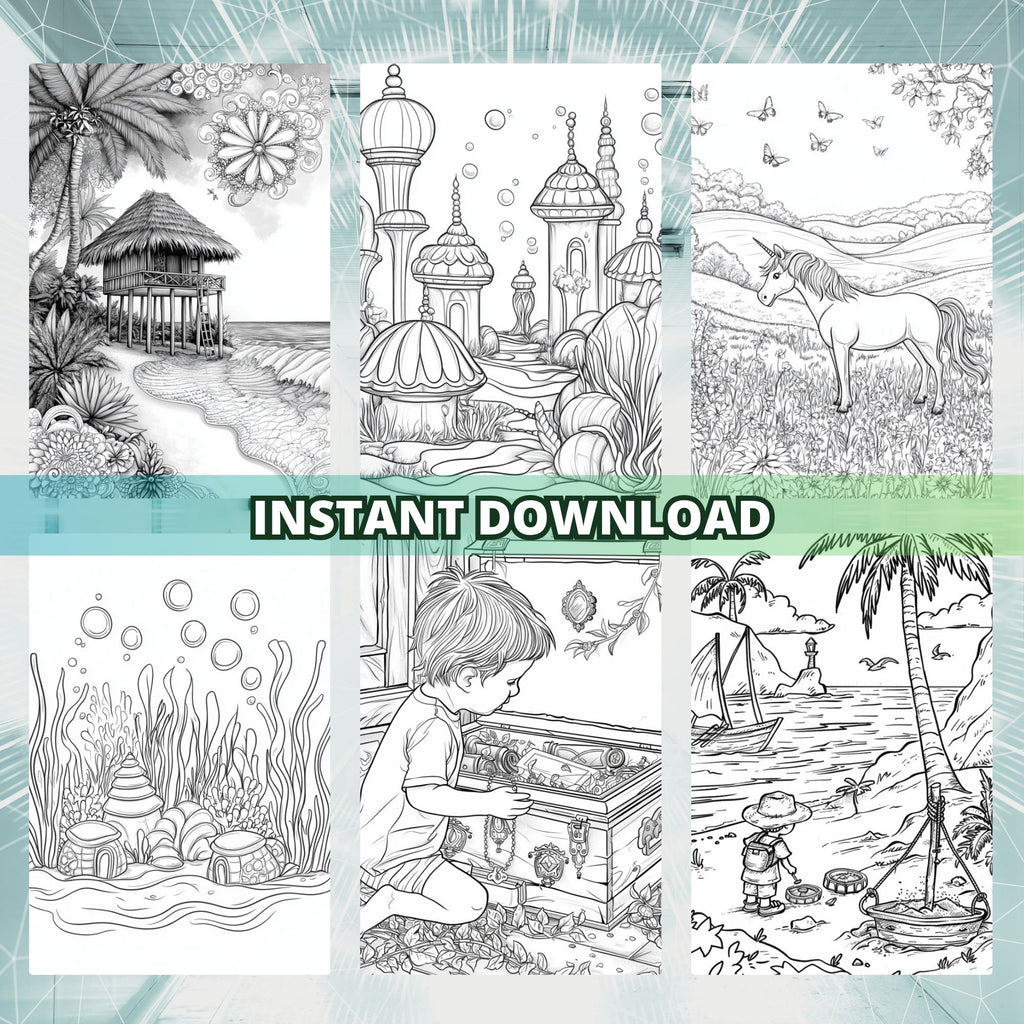 Kids' Beautiful Worlds Coloring Book Pages