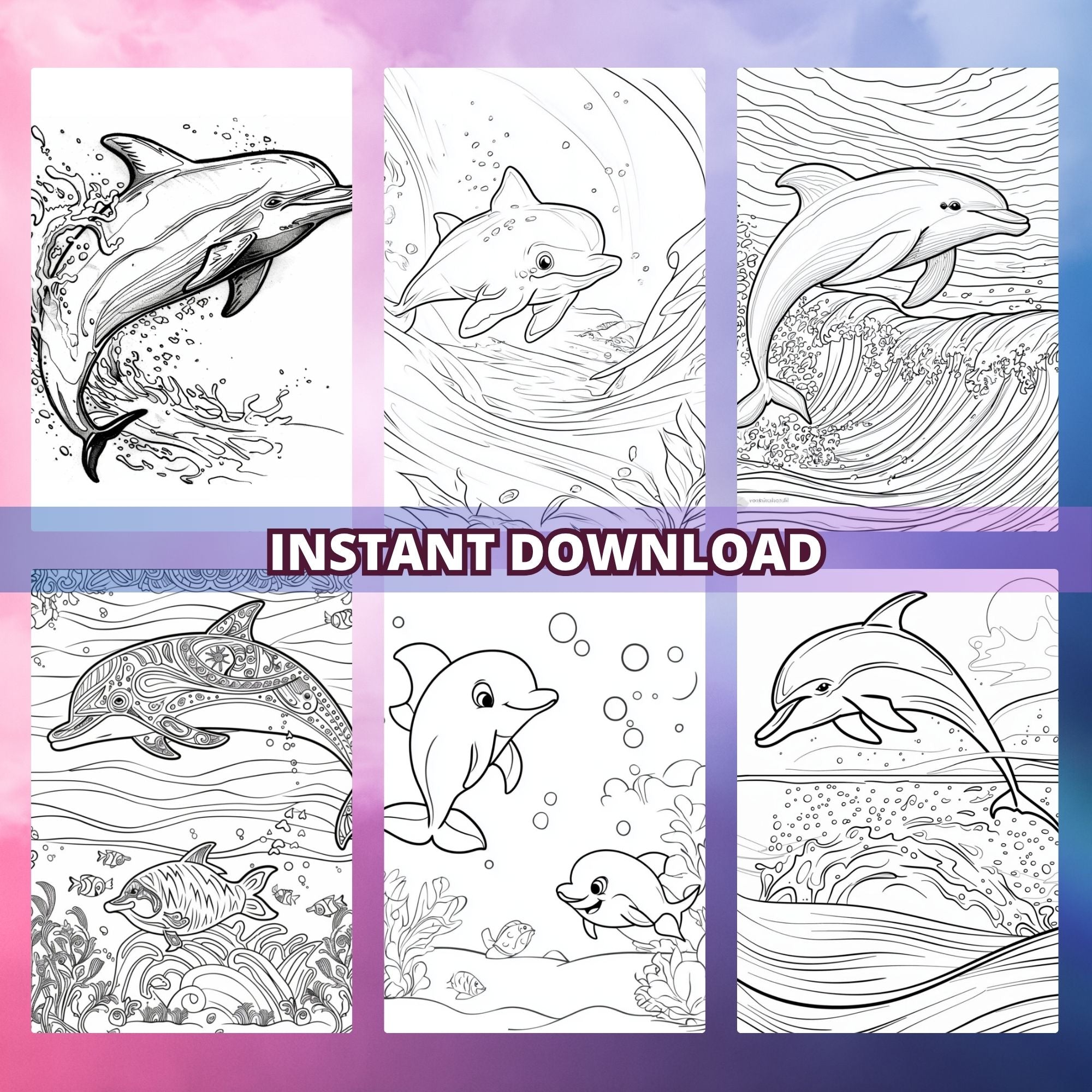 Dolphin Play Coloring Pages