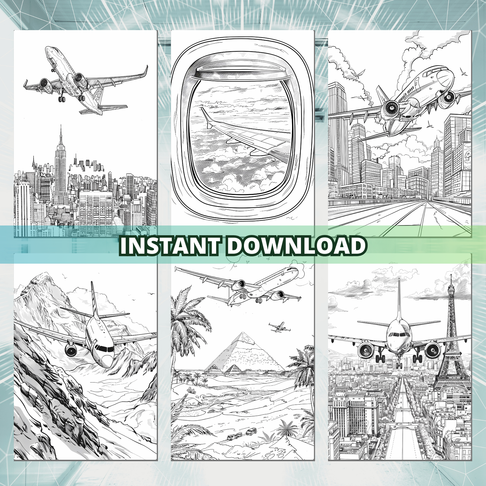 Sky Airplanes Coloring Pages