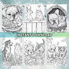 Puppies & Pussies Coloring Book Pages