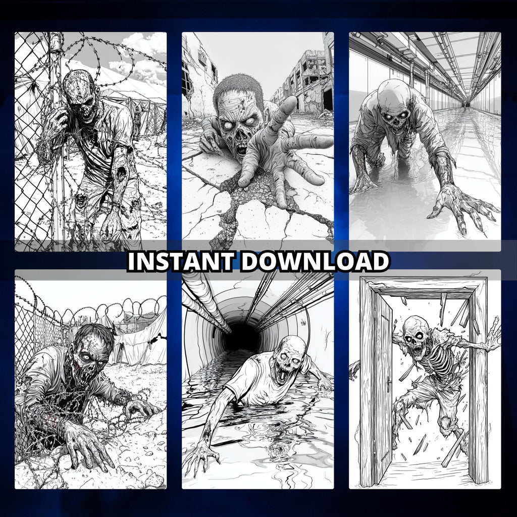Zombies Unleaashed Coloring Book Pages