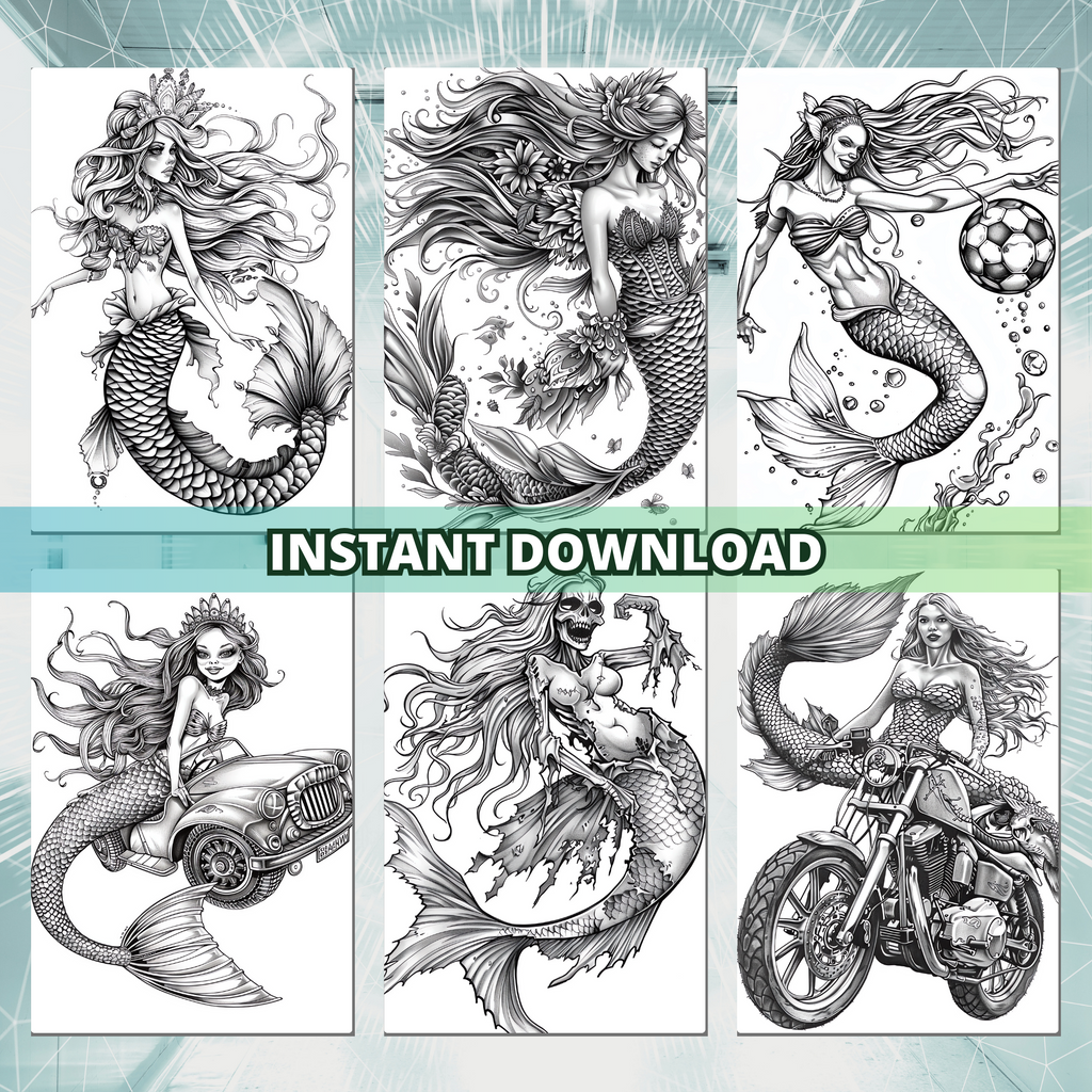 Wild Mermaids Coloring Pages