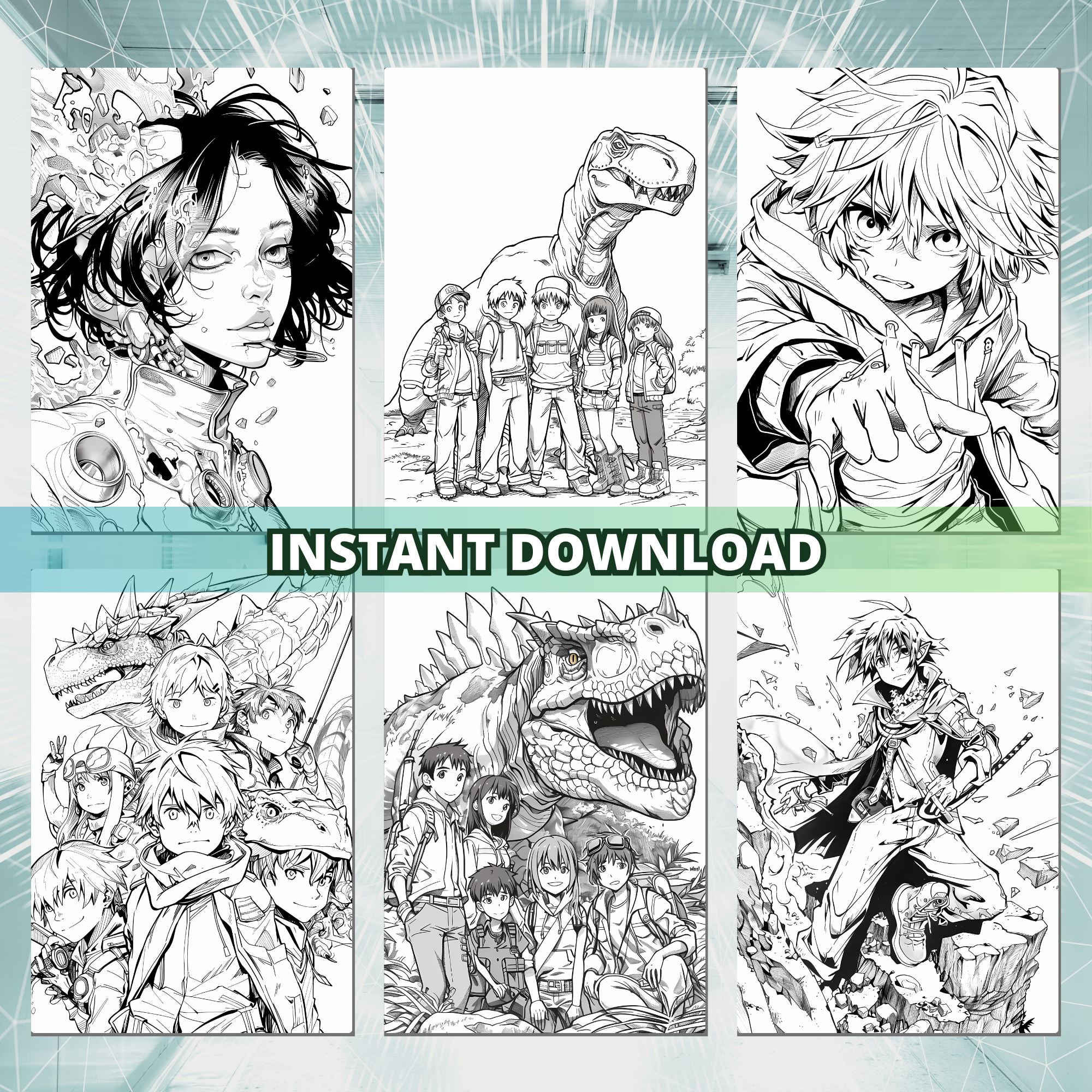 Anime Adventures' Guys Coloring Pages