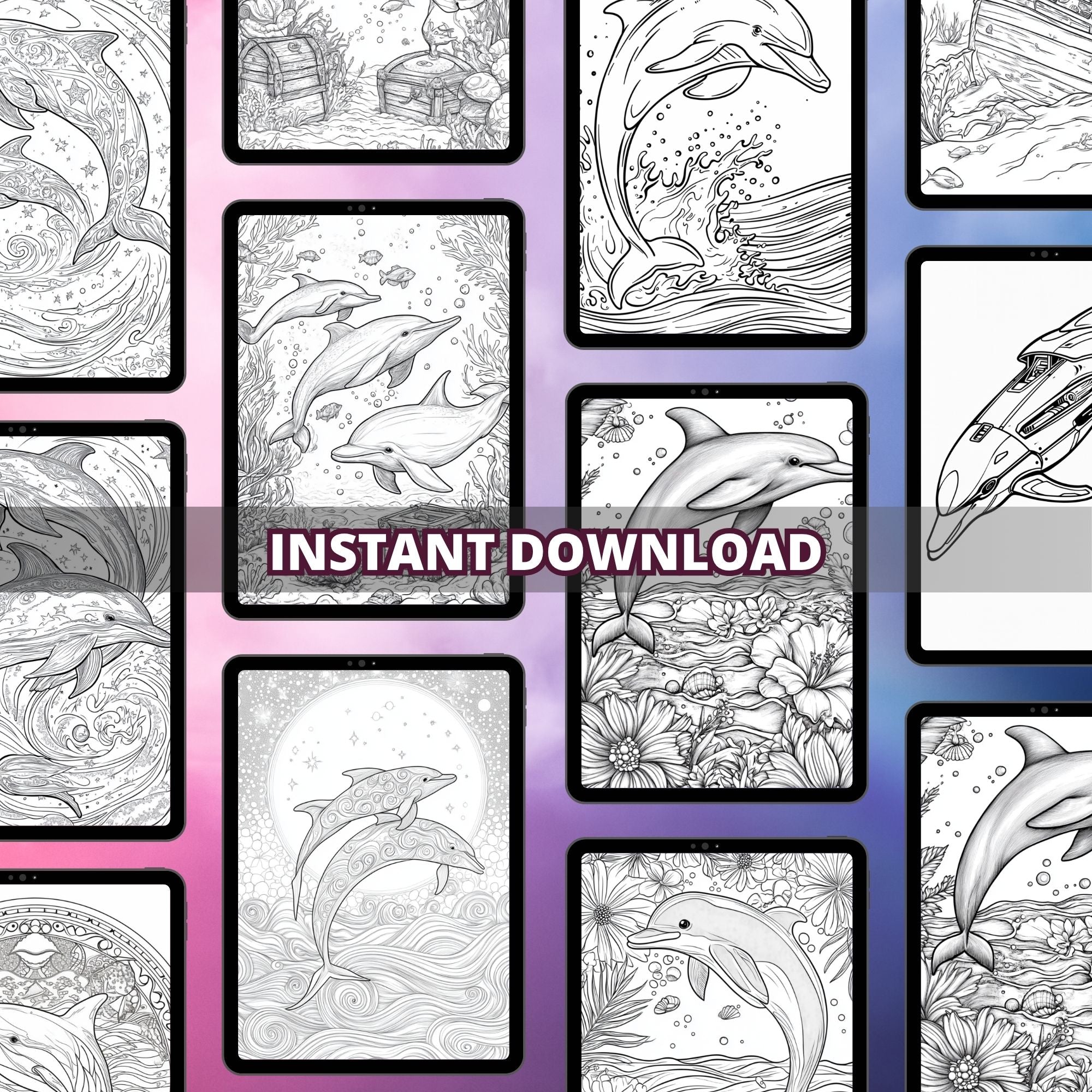 Dolphin Play Coloring Pages