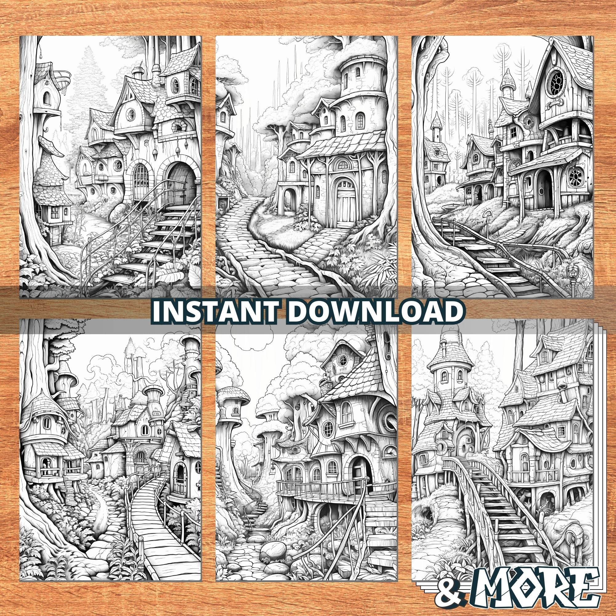 Magical Forest Villages Coloring Pages