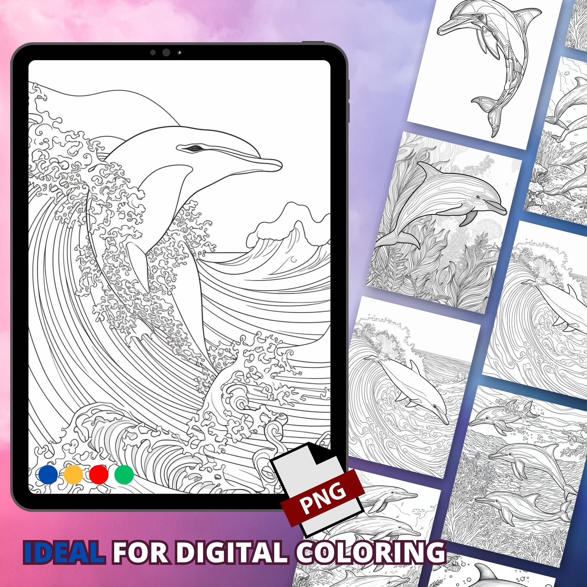 Dolphin Play Coloring Pages