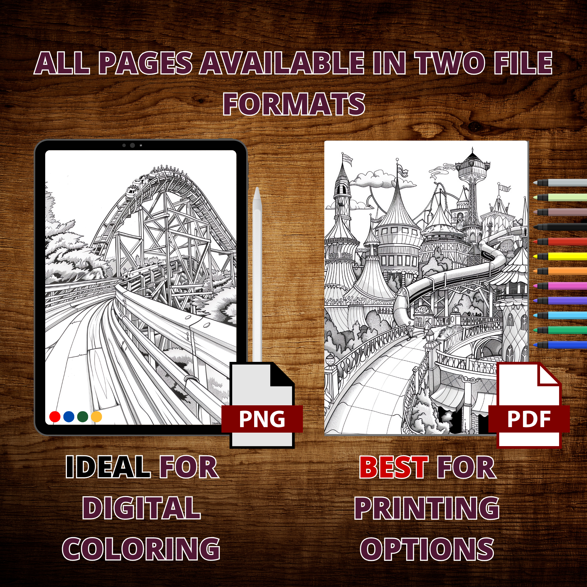 Theme Park Coloring Pages