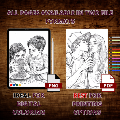 Lovely Couples Coloring Pages