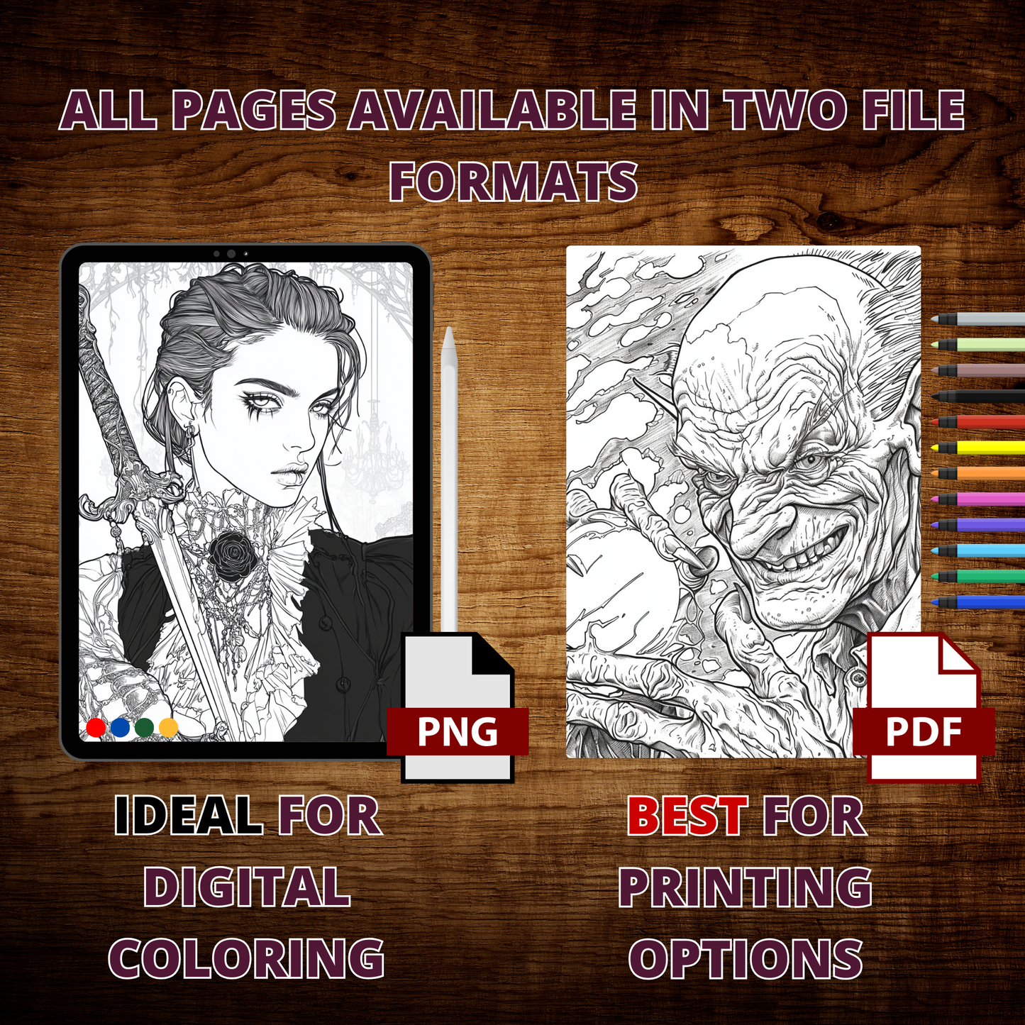 Coloriages gothiques antiques