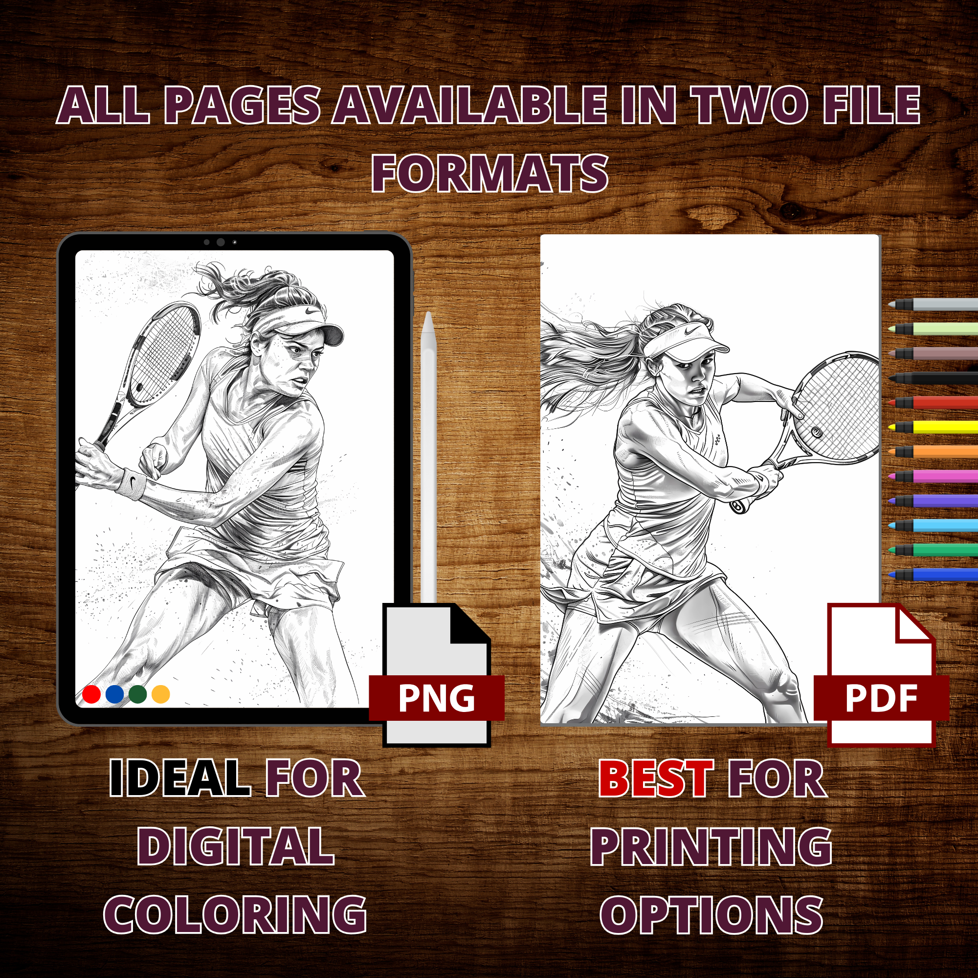 Tennis Girlie Coloring Pages