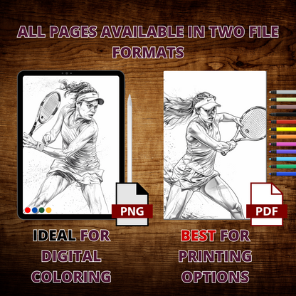 Tennis Girlie Coloring Pages